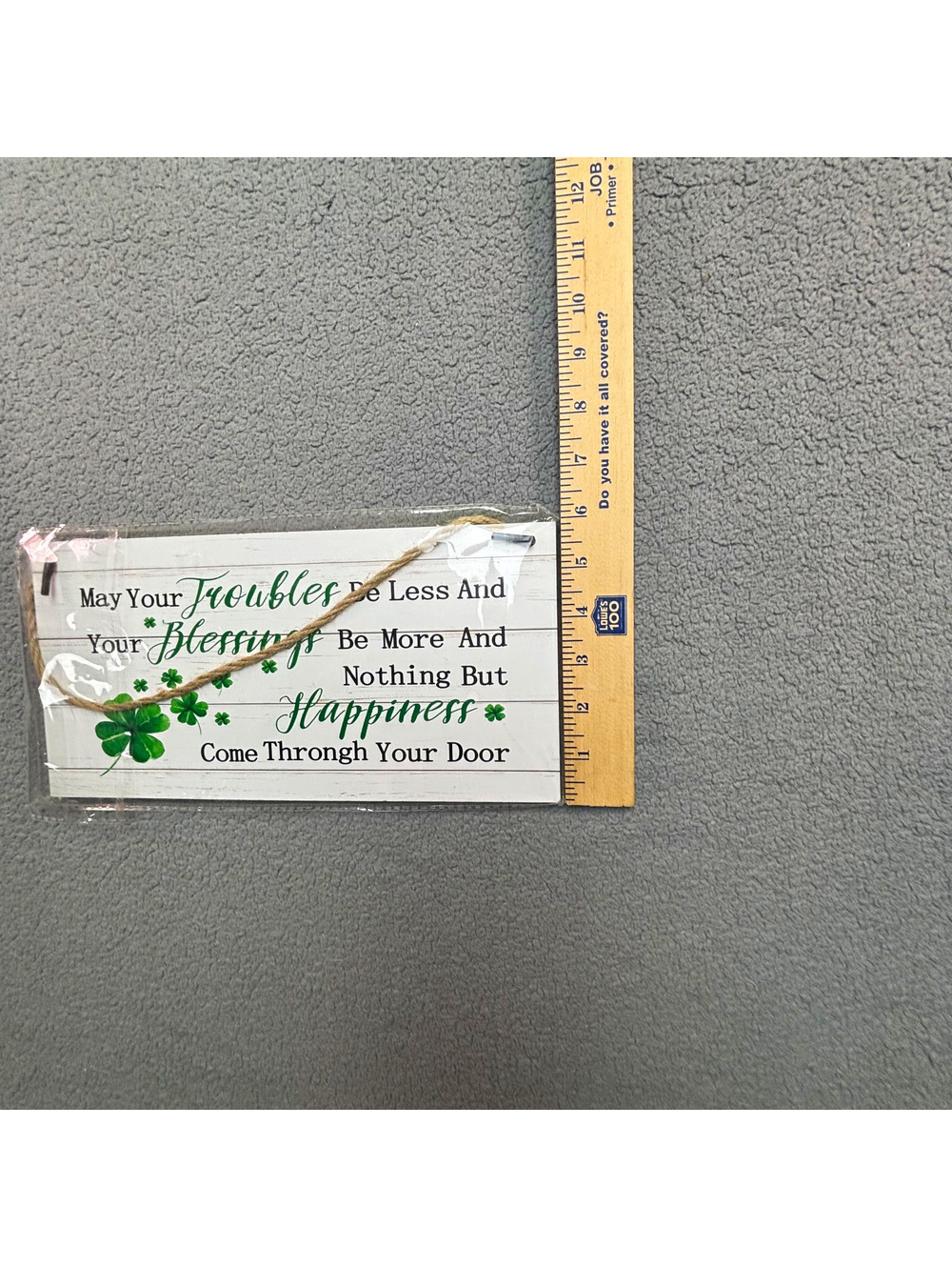 St Patrick's Day Shamrock Words & Quotes Wood Hanging Wall Sign 8x4 Rectangular